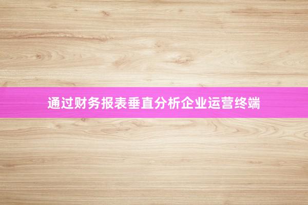 通过财务报表垂直分析企业运营终端