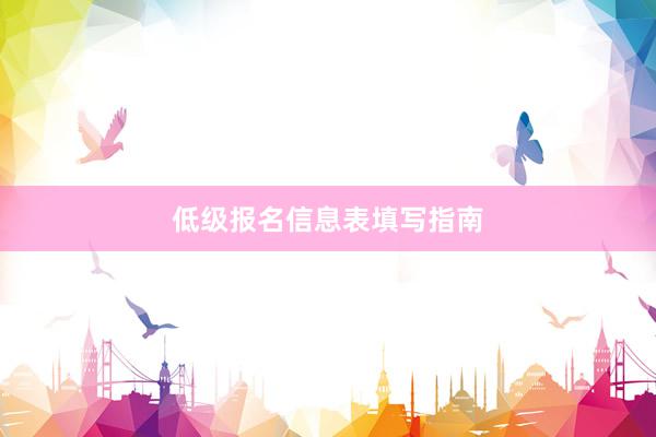 低级报名信息表填写指南