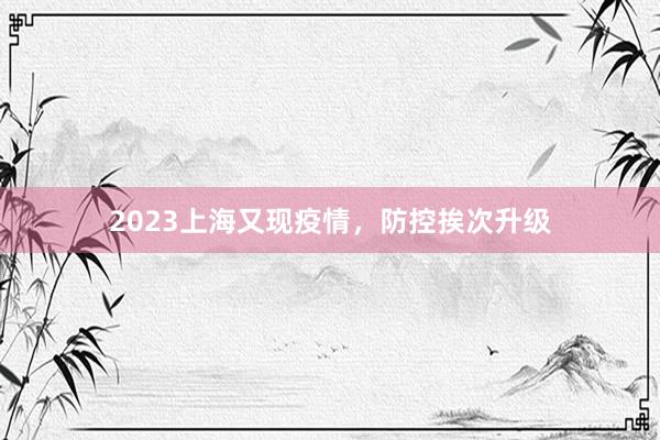 2023上海又现疫情，防控挨次升级