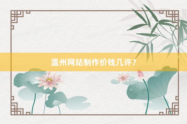 温州网站制作价钱几许？